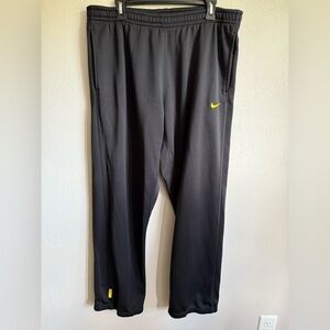 Nike Kids Black Sweatpants with Yellow Swoosh